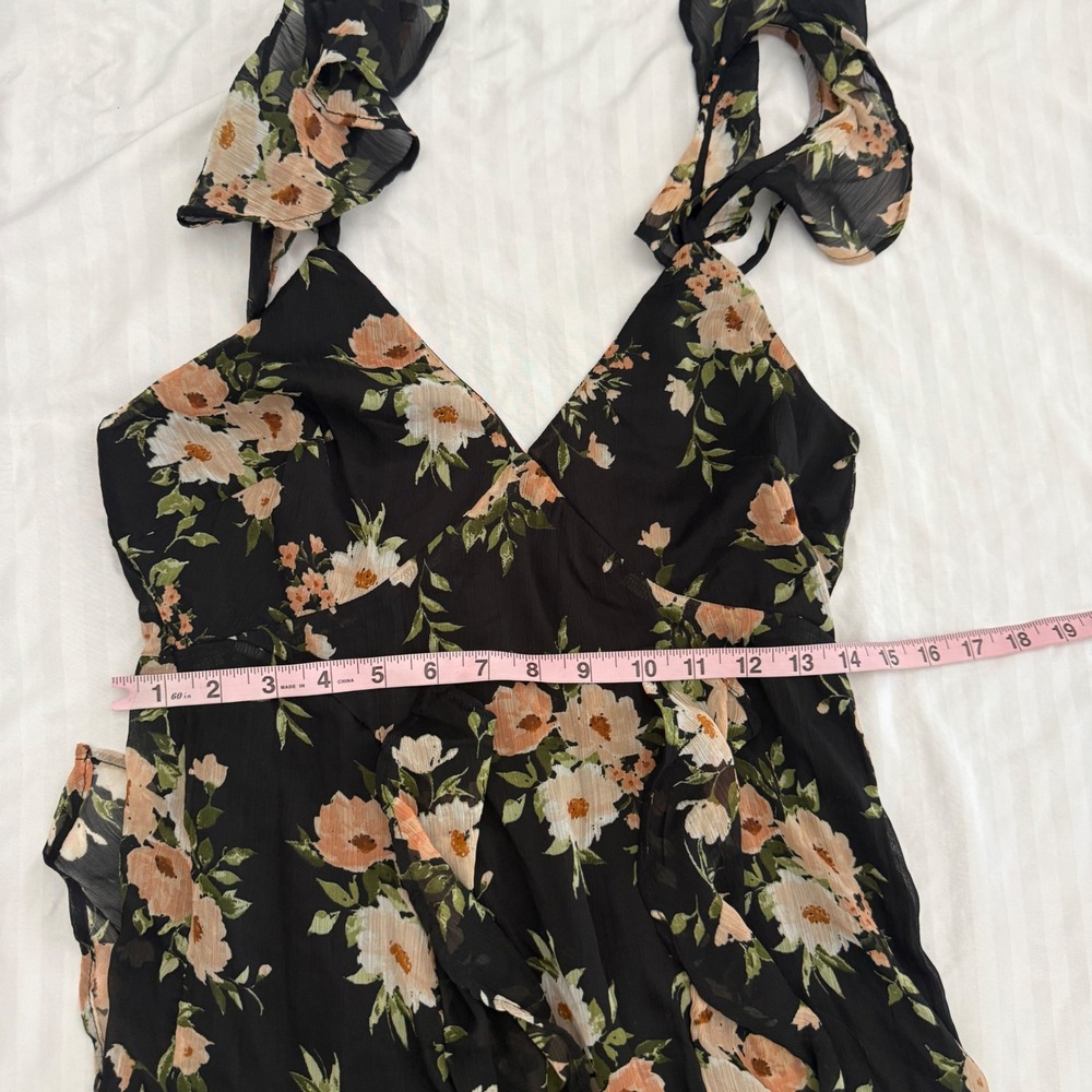 Old Navy The Occasion Womens Dark Floral Fairy Whimsigoth Babydoll Maxi Dress 0 - Picture 5 of 8